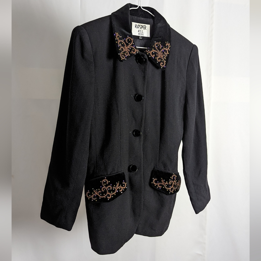 Vintage customized black blazer jacket